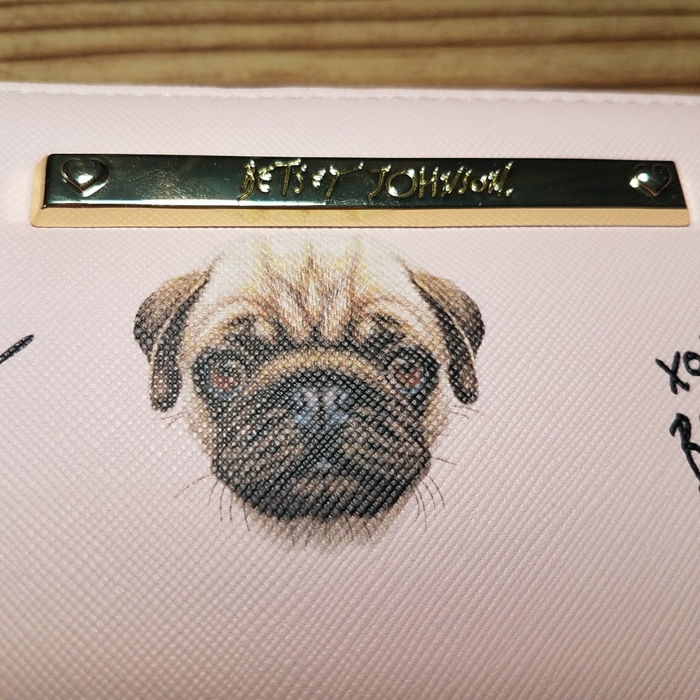 Betsey Johnson Pug Pink Wallet/Wristlet - Picture 4 of 6